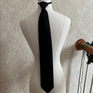 Classic Black Zip Necktie